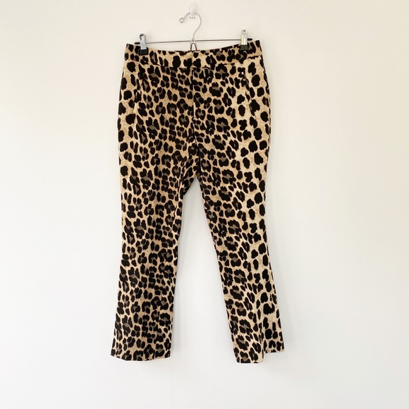 Zara Basic Leopard Print Ankle Pants Size Small - Picture 1 of 8